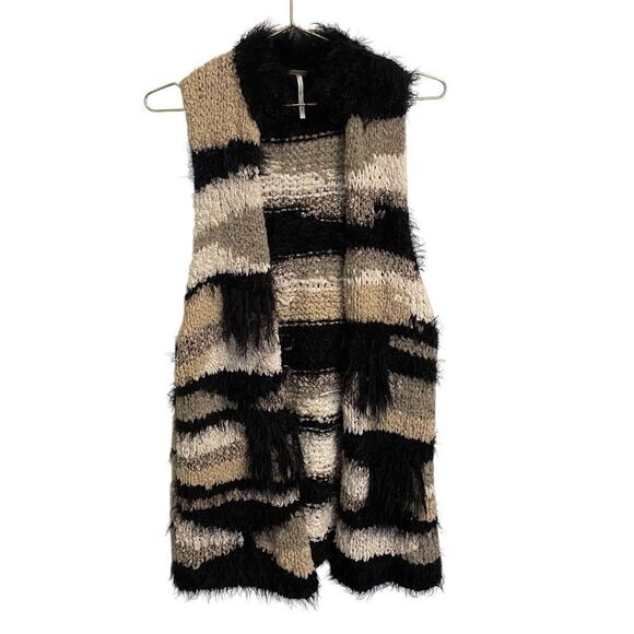 Free People Picture Perfect Sweater Sleeveless Open Front Vest Size Small - Picture 2 of 8